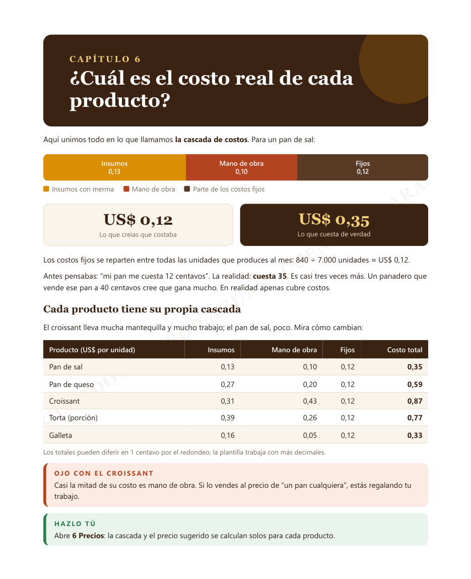 Adelanto parcial de un capítulo de la guía sobre el costo real de cada producto